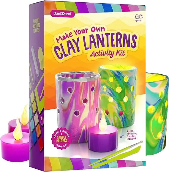 Light-up Clay Lanterns Making Kit Activity for Kids & Tween Girls Ages 8-14 Year Old - Best DIY Arts & Crafts Kits Gifts - Creative Toys for Preteen & Teenagers Art Projects (Lanterns)Light-up Clay Lanterns Making Kit Activity for Kids & Tween…