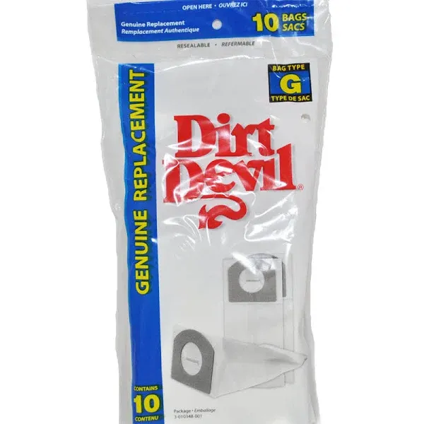 Dirt Devil Hand Vac Style G Paper Vacuum Bags,10 Per Pack