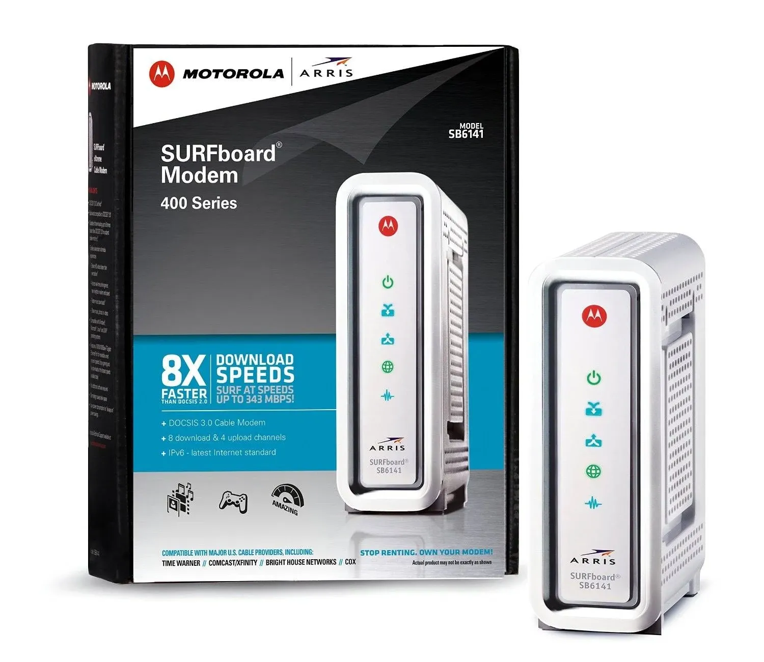 Arris SURFboard SB6141 Docsis 3.0 Cable Modem, White