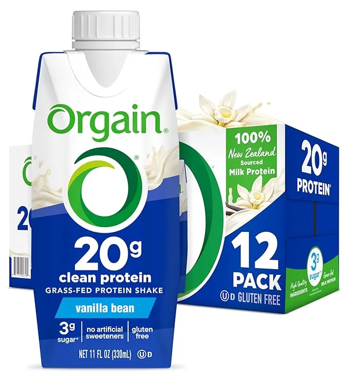 Orgain Batido de proteína Clean Vainilla`` Paquete de 4