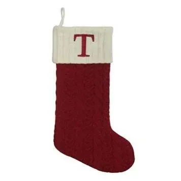 St. Nicholas Square 21-in Knit Monogram Christmas Stocking