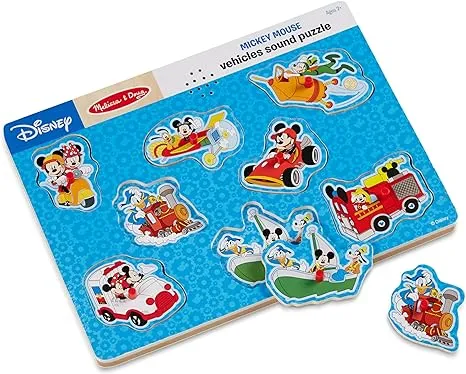 Melissa & Doug Disney's Mickey Mouse & Friends Vehicles Wooden Sound Puzzle