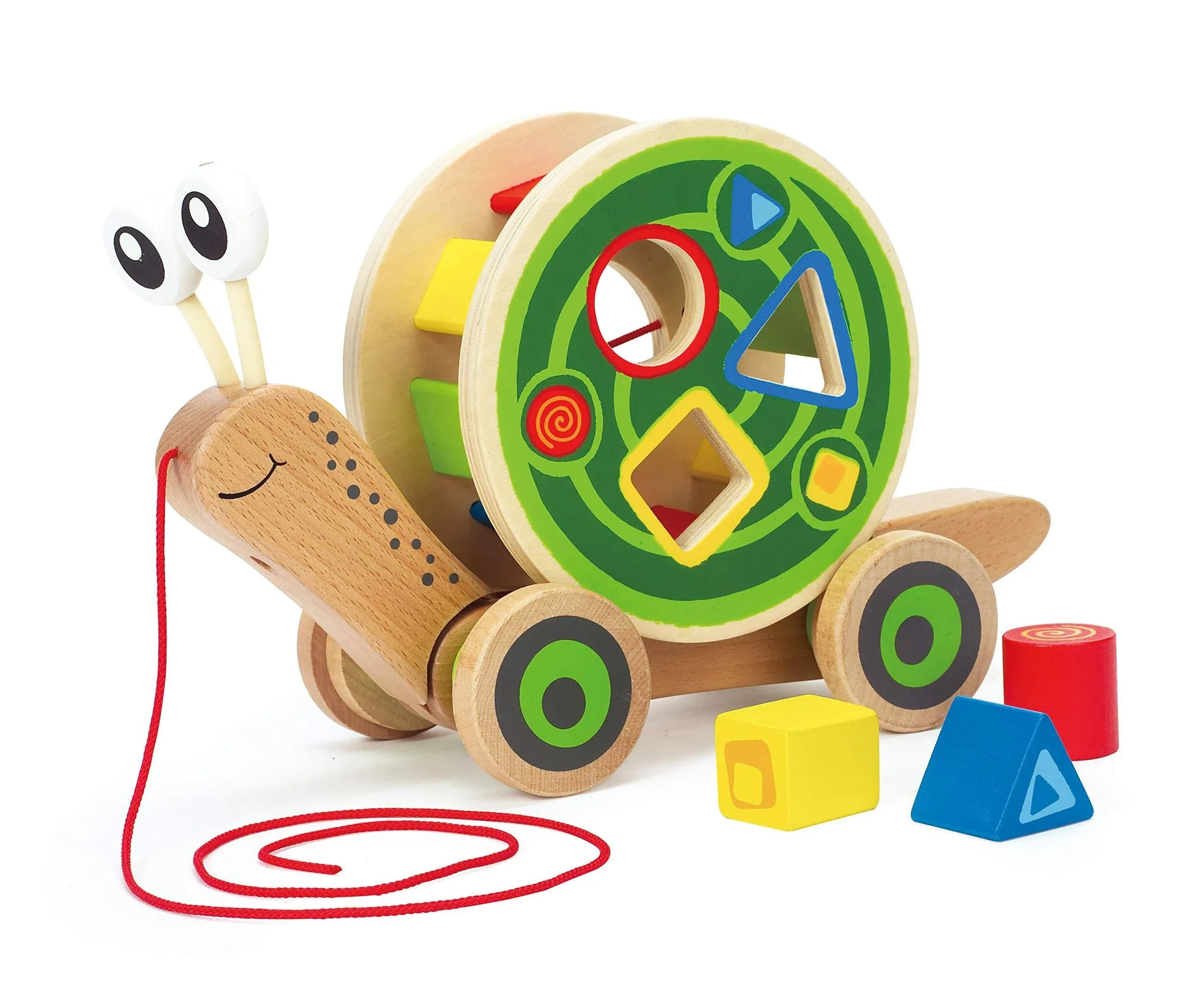 Hape Walk-A-Long Snail Toddler Wooden Pull Toy