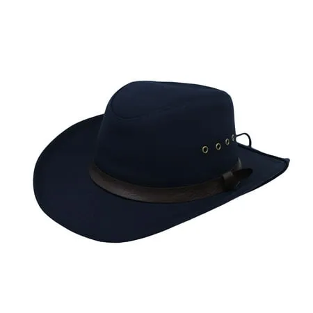 WITHMOONS Cotton Western Cowboy Banded Hat Indiana Jones Sun Cap CD61165 (Navy)