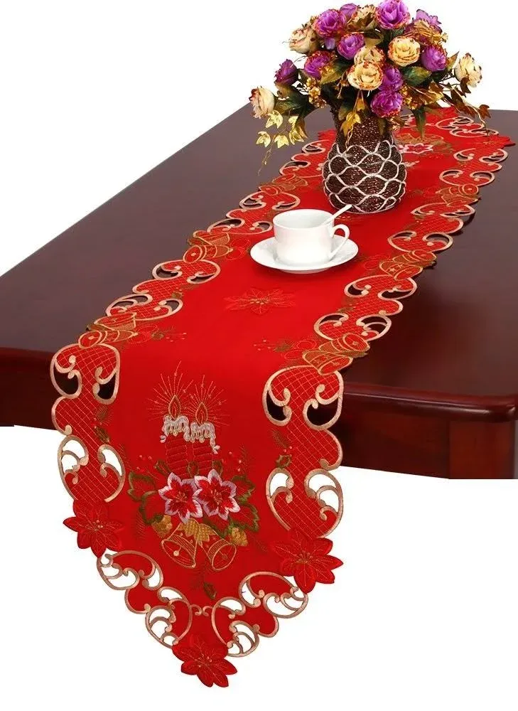 Embroidered Christmas Holiday Large Table Runner 15\x9d X 120\x9d