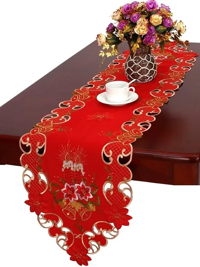 Embroidered Christmas Holiday Large Table Runner 15\x9d X 120\x9d