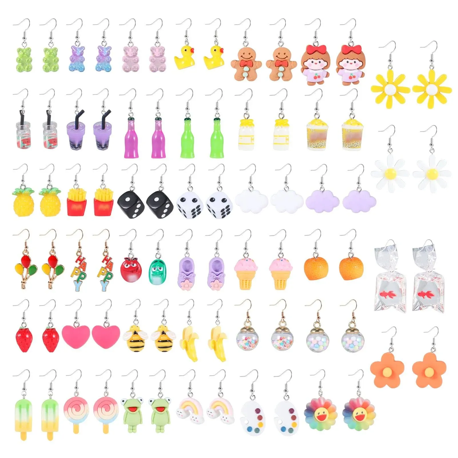 40 Pairs Cute Weird Earrings Funny Aesthetic Earrings Indie Funky Cool Earrings