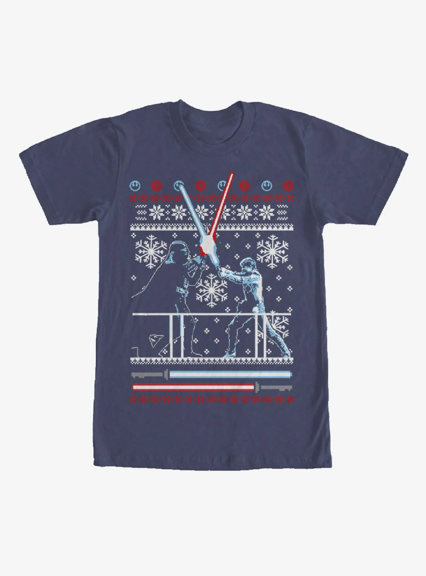 Star Wars Ugly Christmas Sweater Duel T-Shirt | BoxLunch