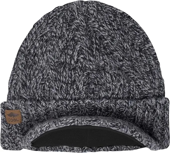 Coal Yukon Cable Knit Wool Brim Visor Beanie Winter Hat