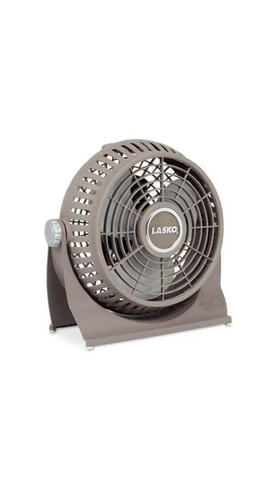 Lasko Breeze Machine 2 Speed 10”Pivoting Floor/Table Fan-Model 500 Gray-NIB-NOS