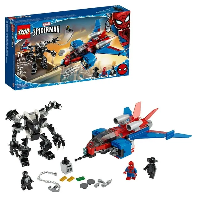 Lego 76150 Marvel Spider-Man Spider-Jet Vs Venom Mech Superhero Building Set - Each