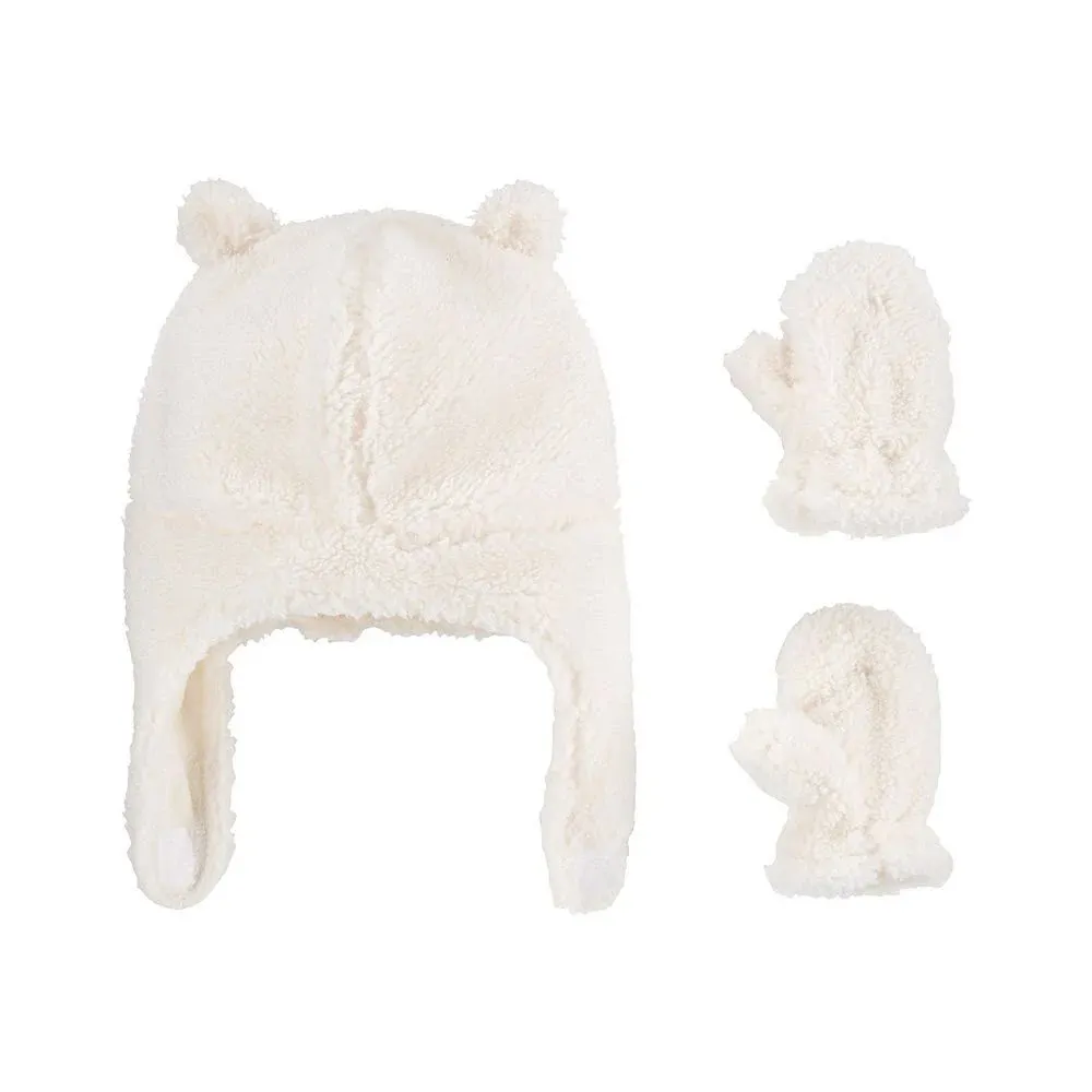 Carter's Baby Boys' 2-Piece Sherpa Hat With Mittens Set