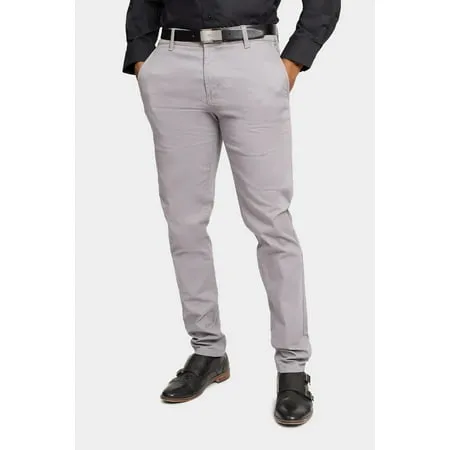 Victorious Men's Basic Casual Slim Fit Stretch Chino Pants DL1250 - Gray - 32/30