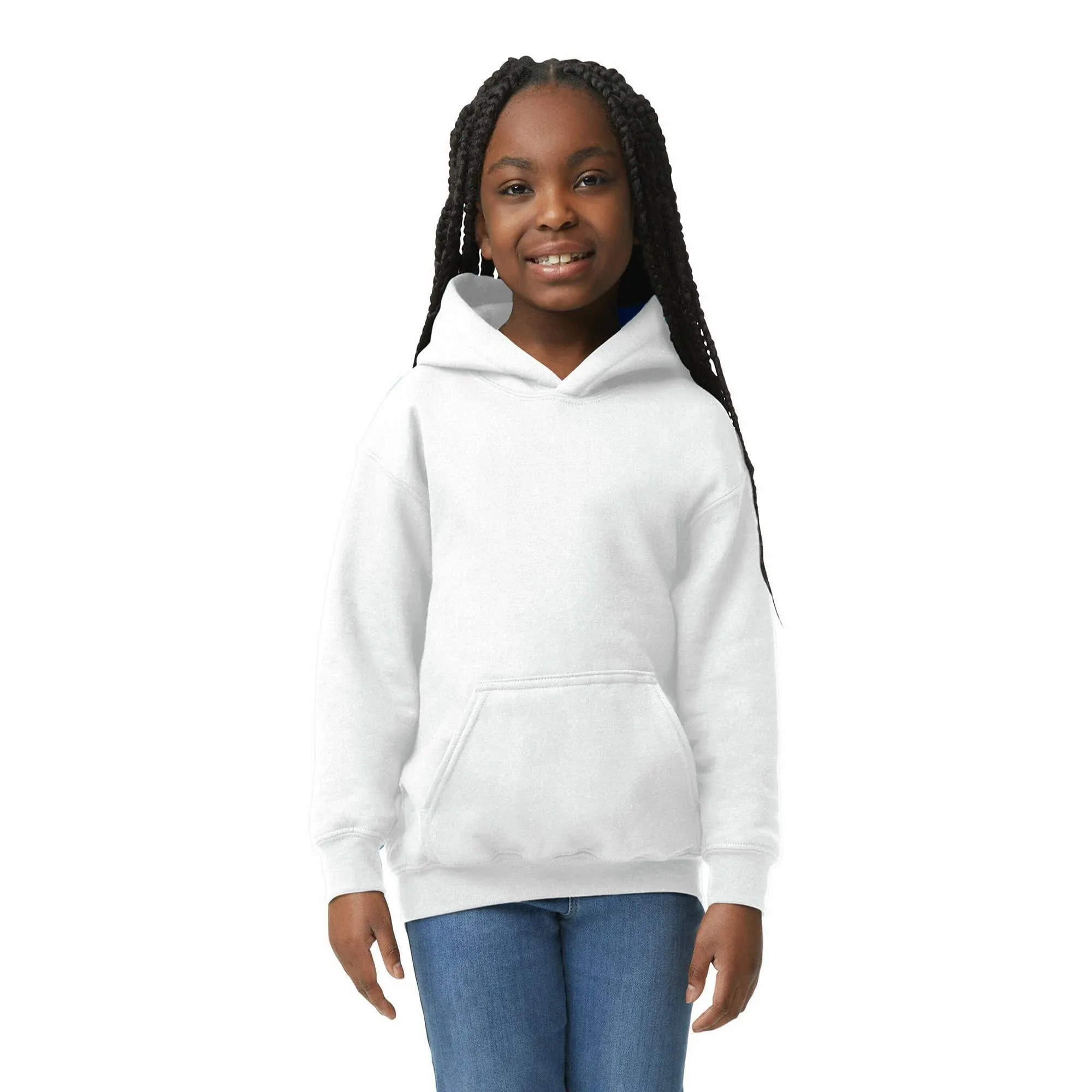 Gildan Youth Hooded Sweatshirt, Style G18500B Sweatshirt White : Small