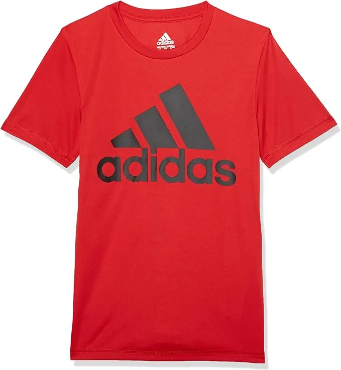 adidas Boys' Short Sleeve AEROREADY Performance Logo Tee T-Shirt, Scarlet, Smalladidas Boys' Short Sleeve AEROREADY Performance L…