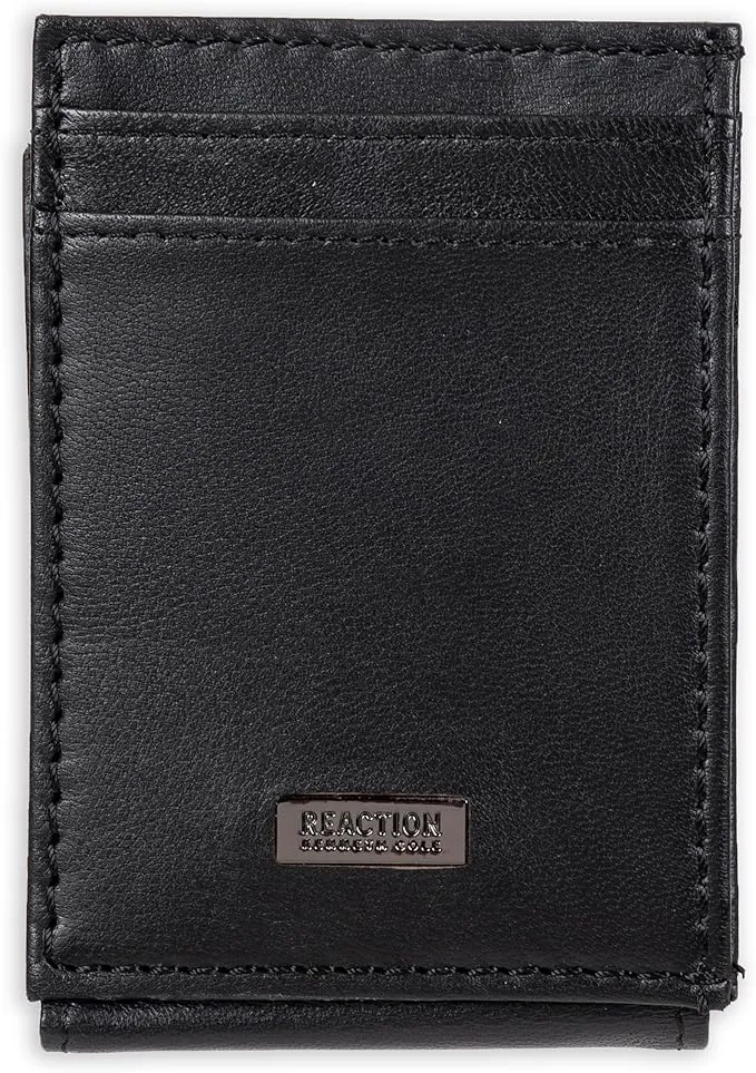 $49 Kenneth Cole Men&#039;s Brown Magnetic Front Pocket Leather Rfid ID Wallet