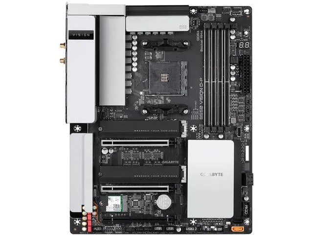 GIGABYTE B550 VISION D-P AM4 AMD B550 ATX Motherboard with Dual M.2, SATA 6Gb/s, USB 3.2 Type-C with Thunderbolt 3, WIFI 6, Dual 2.5GbE LAN, PCIe 4.0