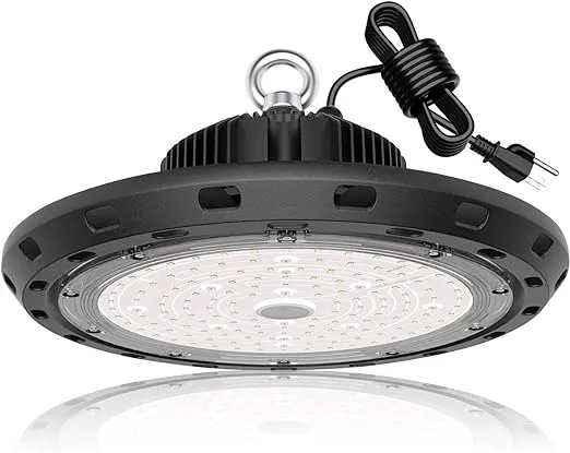 UFO LED High Bay Light 150W 21,000lm 5000K Daylight 600W HID/HPS Equivalent with US Plug 5' Cable LED Warehouse Lights Commercial Shop Workshop Garage Factory Lowbay Area Lighting Fixture