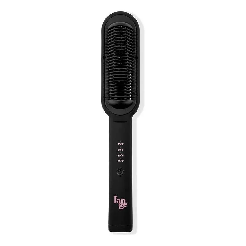 L'ange Hair Smooth-It Classic 2-in-1 Hot Comb Straightener Brush | Fast Heating, Anti-Scald, Anti-Frizz for Women's Hair and Wigs (Black)