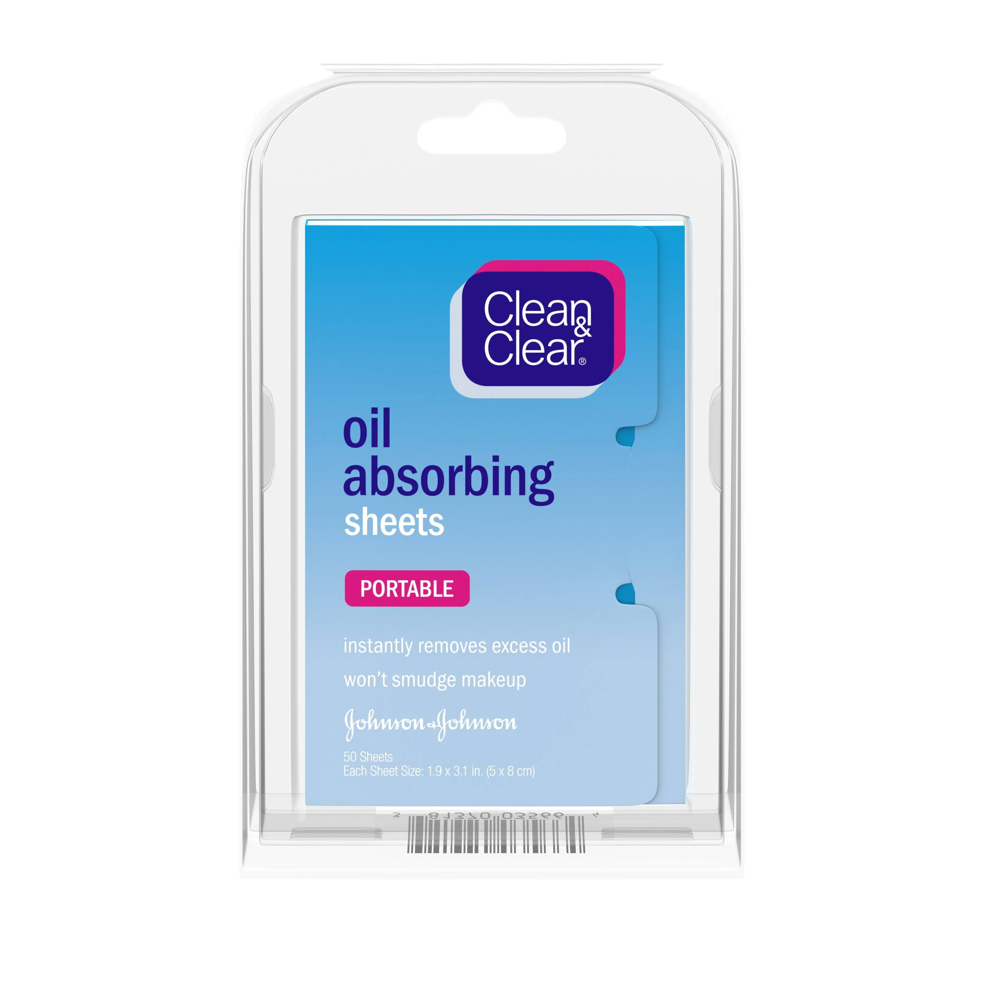 Clean &amp; Clear Oil Absorbing Sheets-Removes Excess Oil-Blot-Porta<wbr/>ble-50 ct