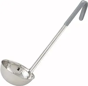 Winco Stainless Steel Ladle with Gray Handle, 12-Ounce