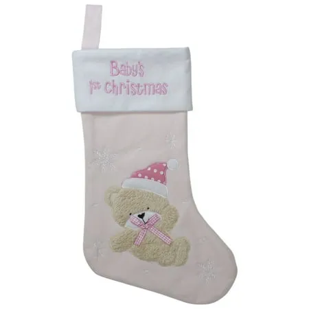 Northlight Baby's 1st Christmas Embroidered Teddy Bear Christmas Stocking