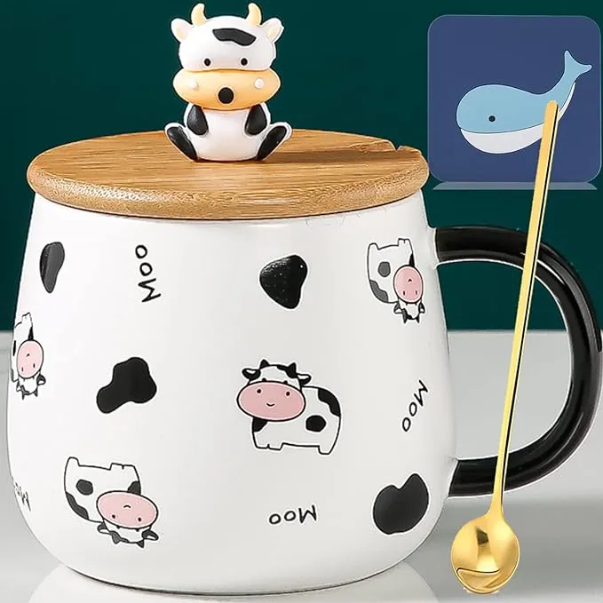 Arawat Cute Cow Mug Gifts Kawaii Cup Coffe Mugs with Coffee 