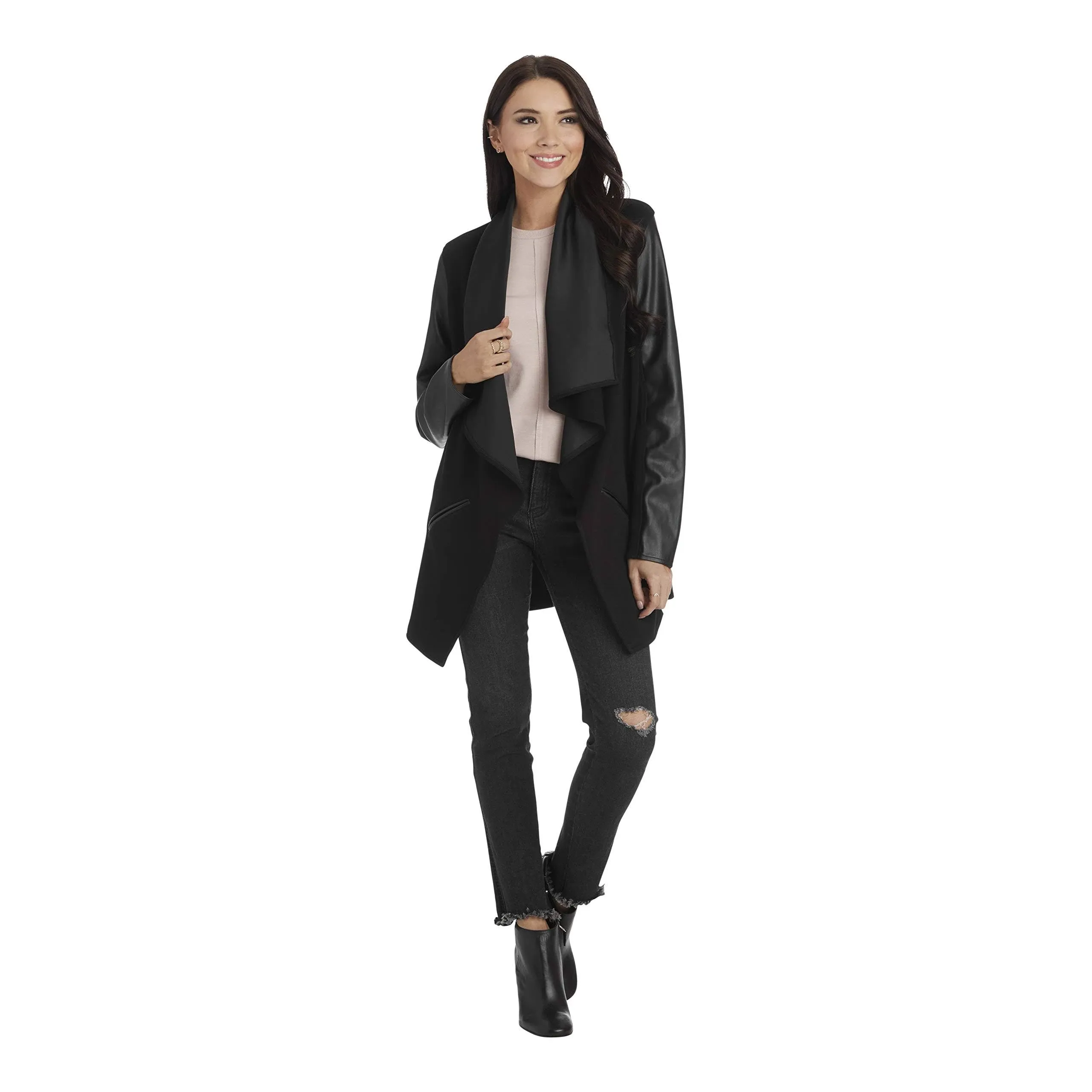 Mud Pie Ash Draped Jacket Black Small