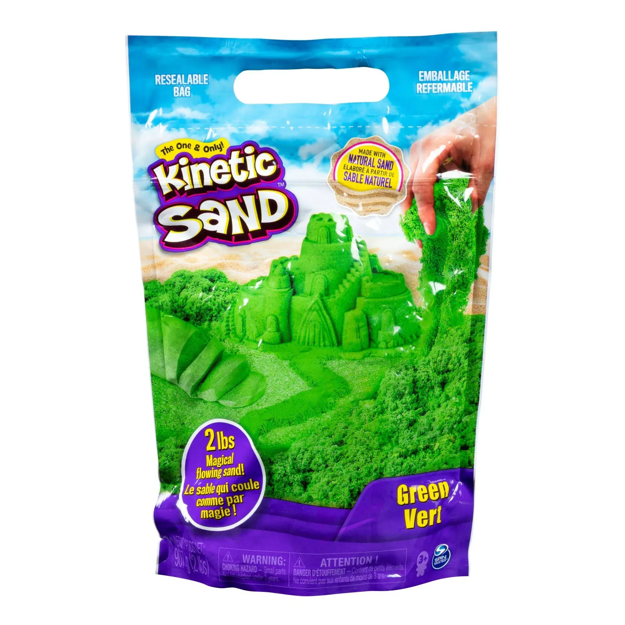 Kinetic Sand The Original Moldable Sensory Play Sand Green 2 Pounds