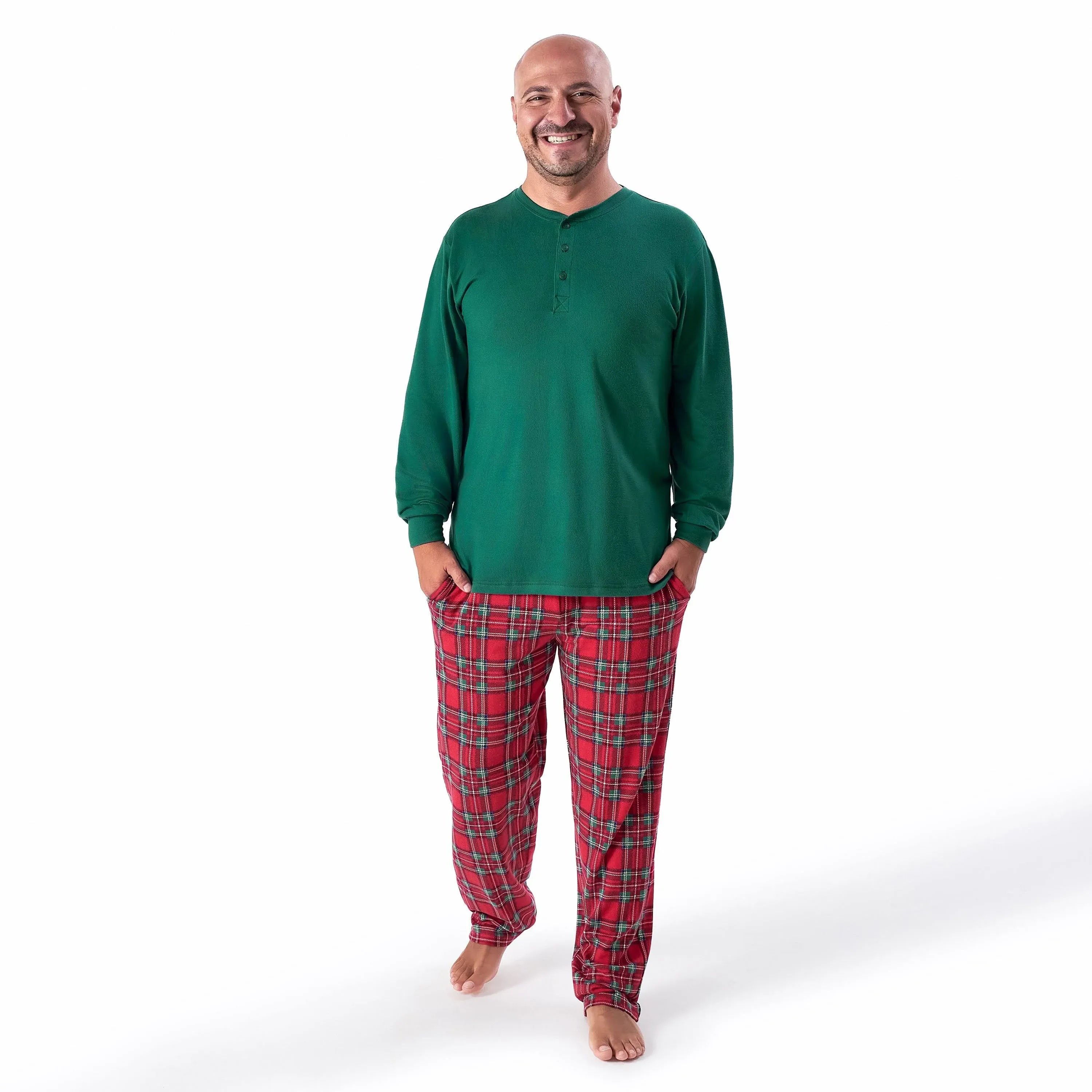 2-Piece Men&#39;s Stewart Plaid Hacci Pajama Set