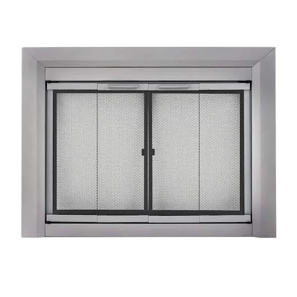 Fireplace Glass Doors CM-3010SN Clairmont Small Skyline Nickel