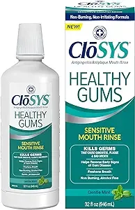 Closys Healthy Gums Mouthwash, Antiplaque and Antigingivitis for Gum Health, Non-Burning, Non-Irritating – 32 Fl Oz (Twin Pack)Closys Healthy Gums Mouthwash, Antiplaque and Antigingivitis for Gum Health, Non-Burning, Non-Irritating – 32 Fl Oz (Twin Pack)