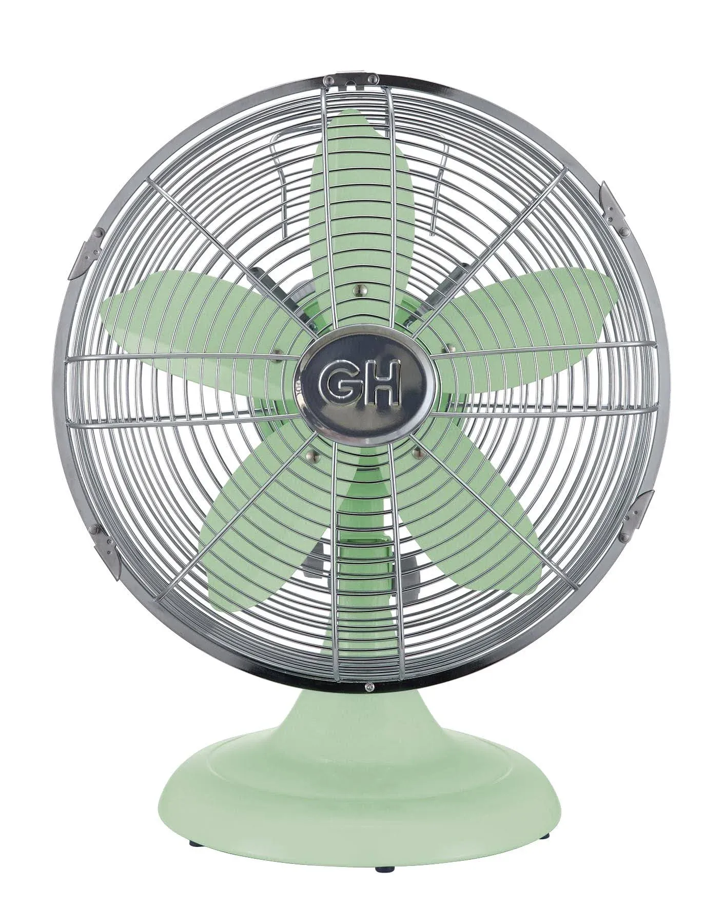 Good Housekeeping Retro 12 in. All-Metal Table Fan in Mint Green