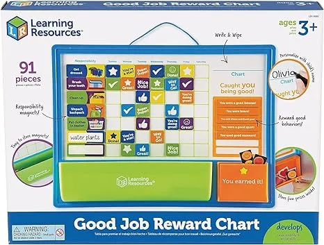 Learning Resources Good Job Reward Chart - 91 Piece Set, Ages 3+ Custom Magnetic Chore and Responsibility Chart for Kids, Chore Magnets for Toddlers, Kids Job Chart