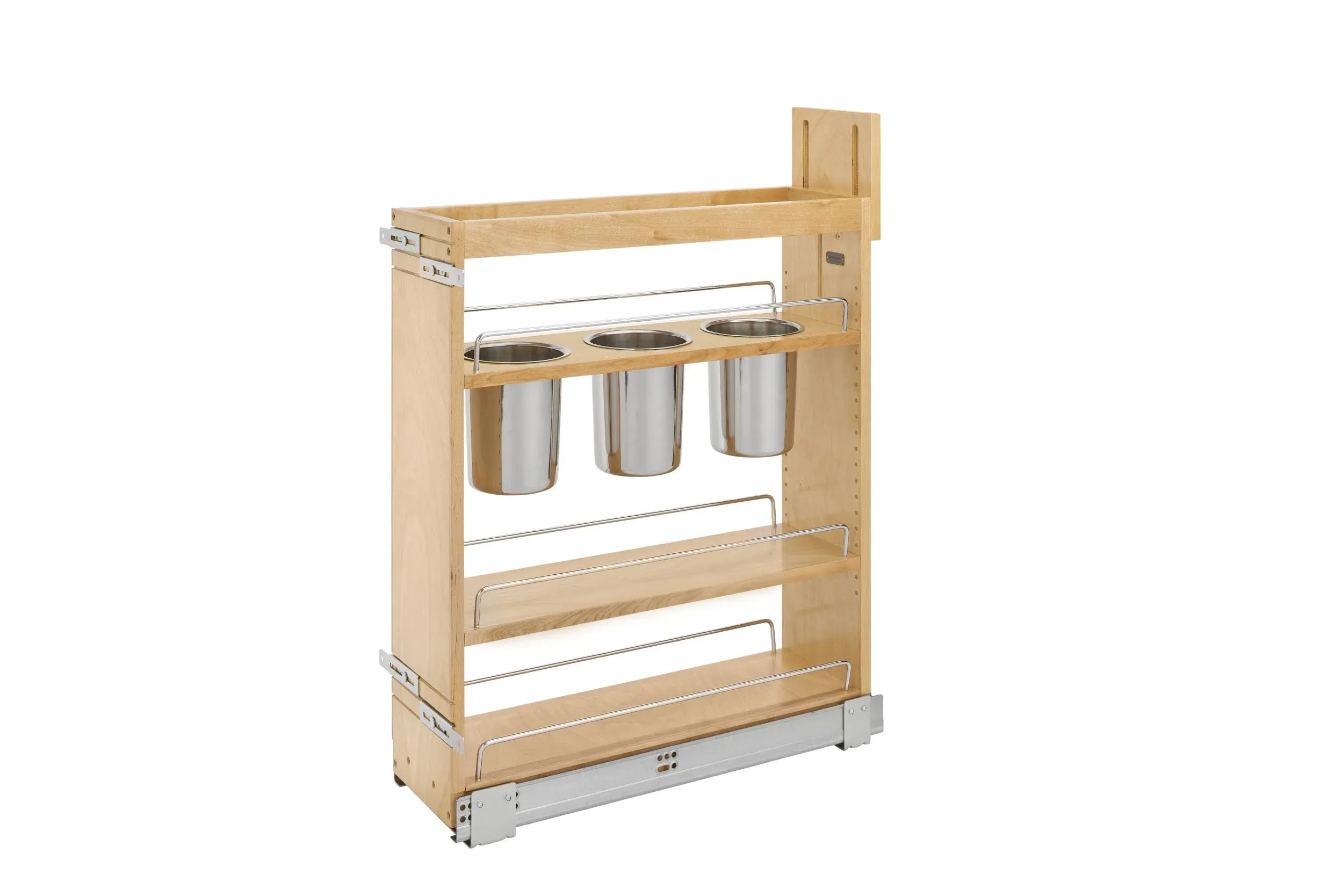 Rev-A-Shelf - Wood Base Cabinet Utility Pull Out Organizer w/Soft Close - 448UT ...