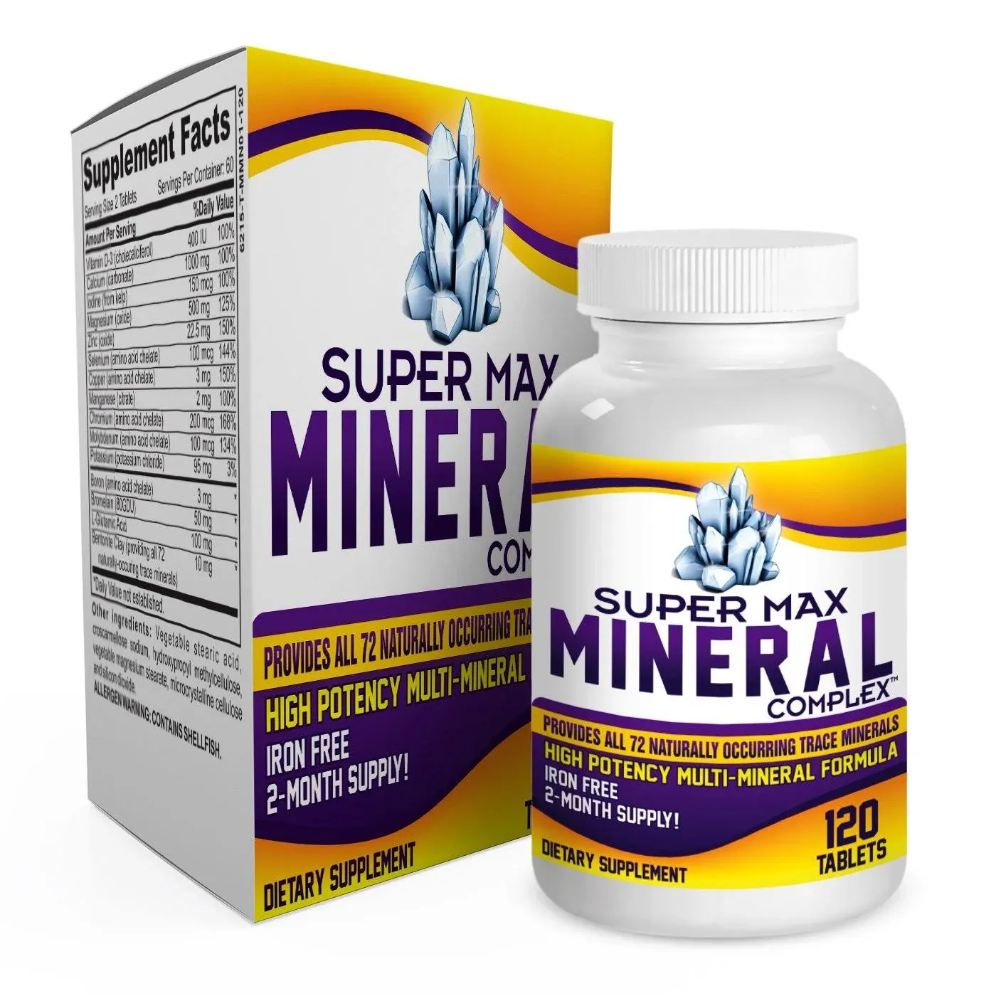 2-Month Multi Mineral Supplement (Iron Free) with 72 Trace Minerals - Supplements ...