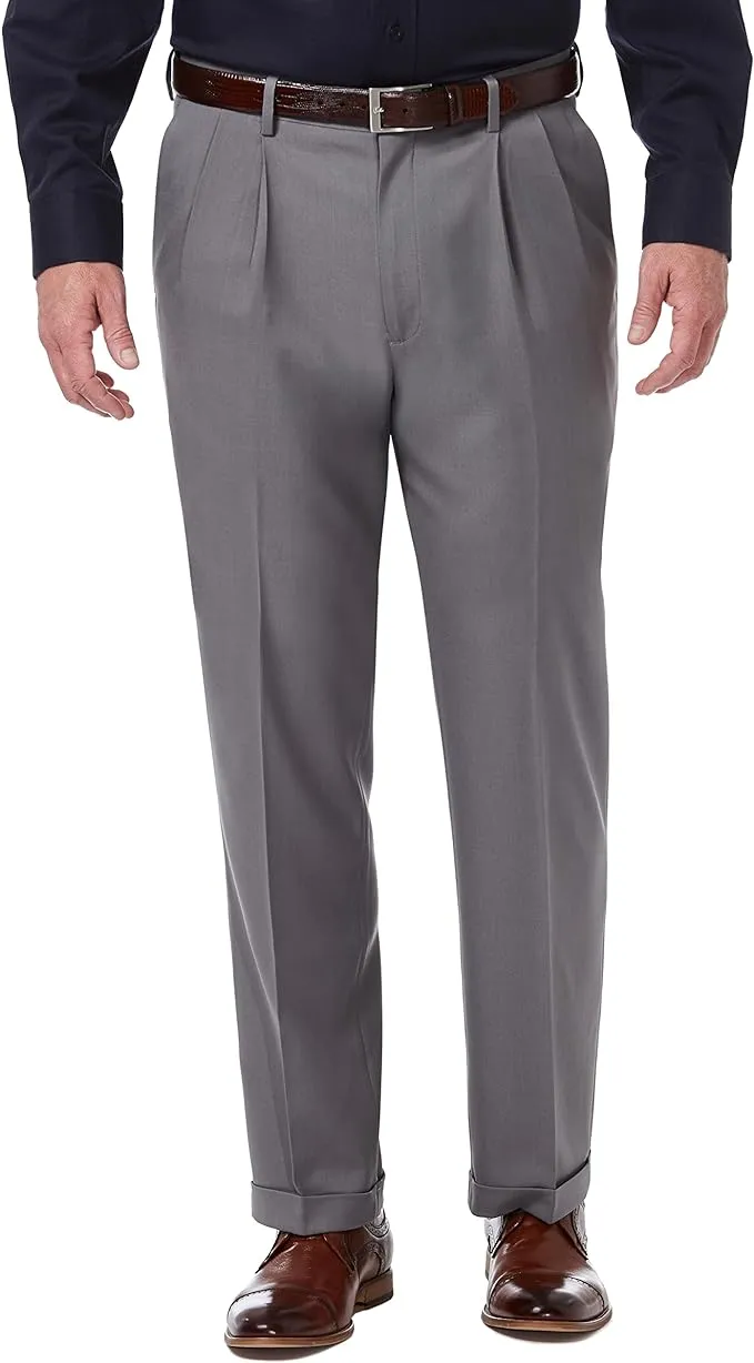 Haggar Men's Premium Comfort Classic Fit Pleat Front Dress Pant (Regular And Big & Tall Sizes)