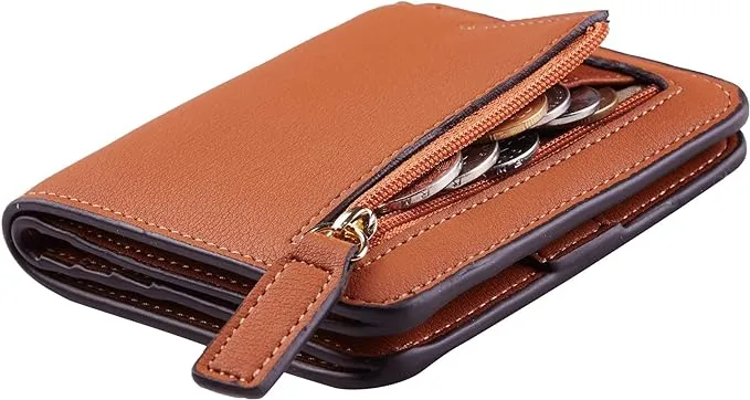 Toughergun Wallet Women Rfid Blocking Small Compact Bifold Luxury Leather Pocket Wallet Ladies Mini Purse with ID Window