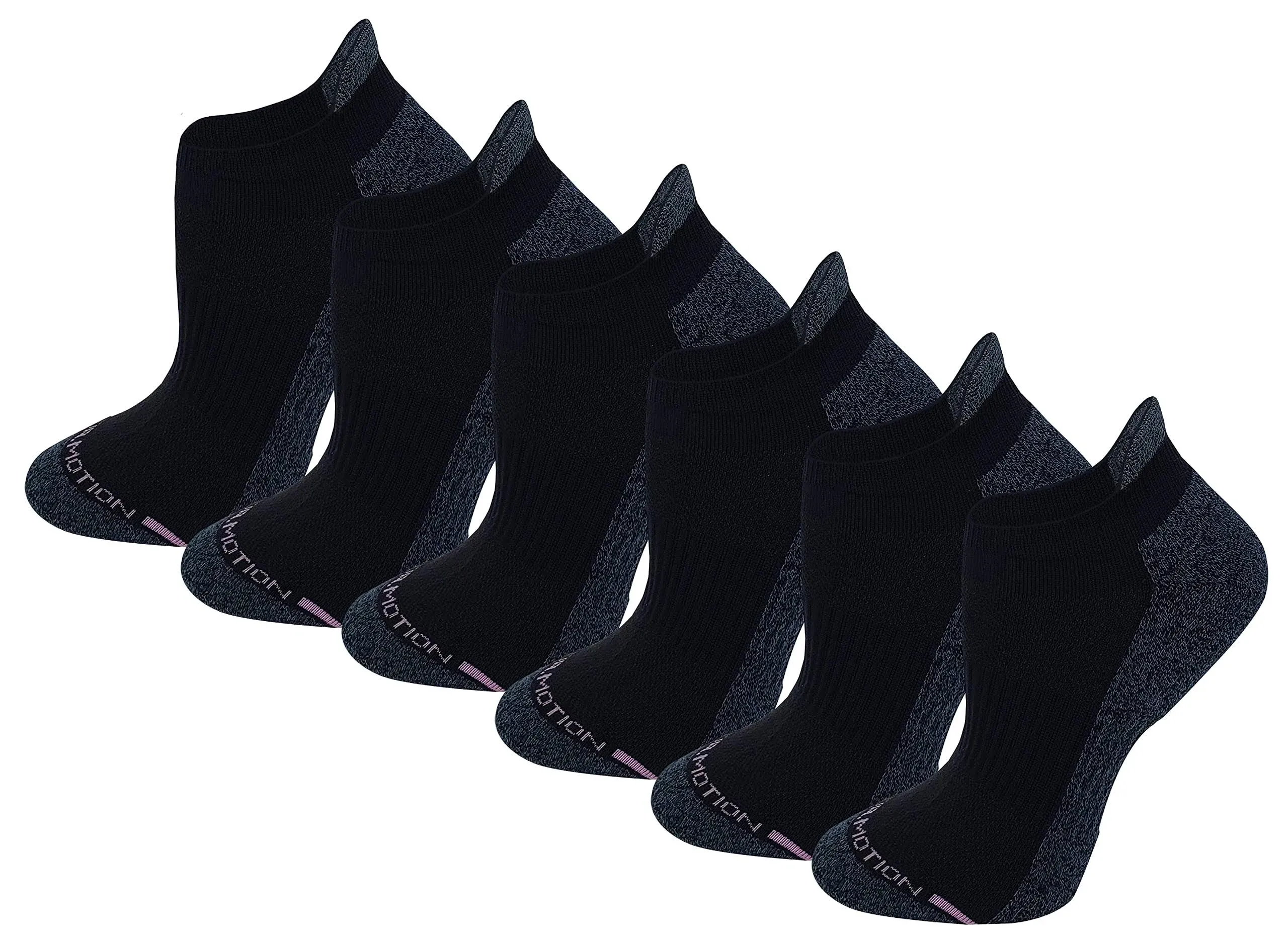 Dr. Motion Women&#039;s Men 6pk Compression Low Cut Anklet Socks (9-11, Black)