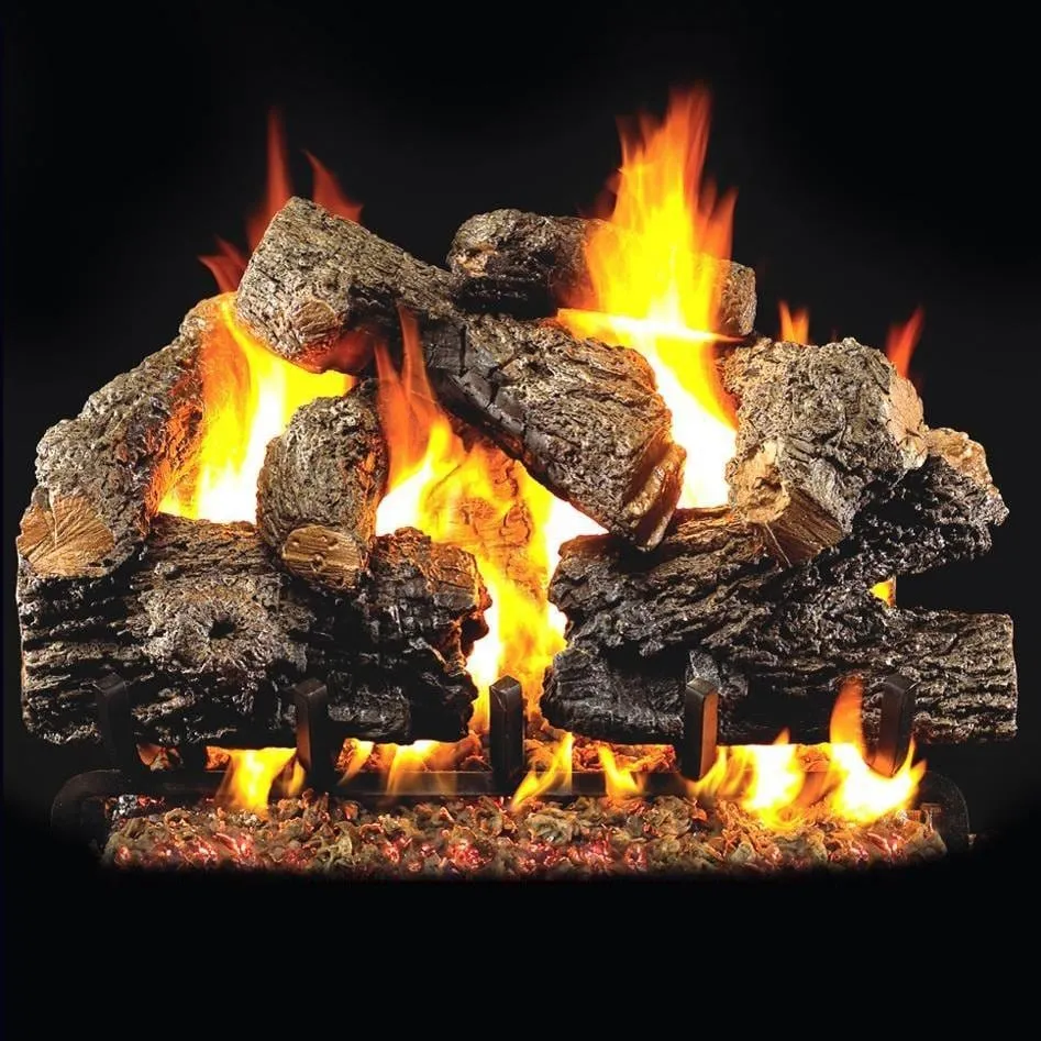 Peterson Real Fyre 24-Inch Charred Royal English Oak Gas Logs (Logs Only - Burner Not Included) : BBQGuys