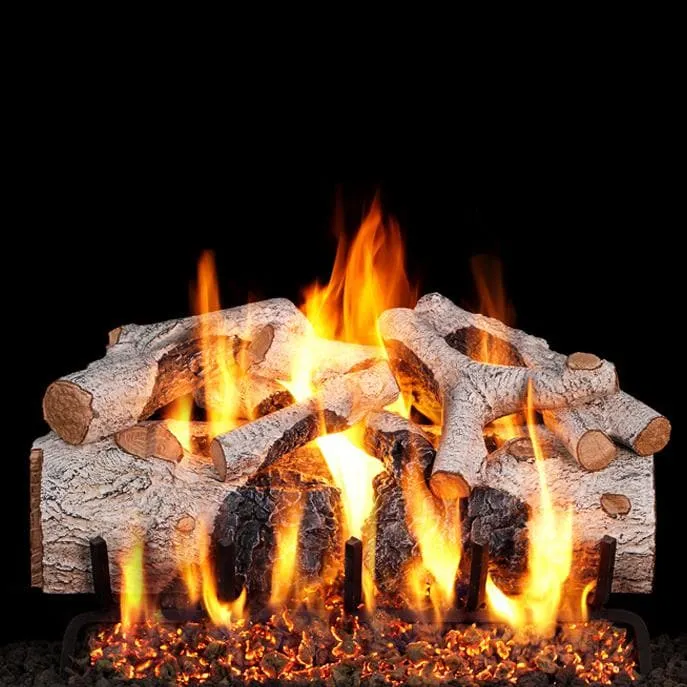 Peterson Real Fyre 24-Inch Charred Mountain Birch Gas Logs (Logs Only - Burner Not Included) : BBQGuys