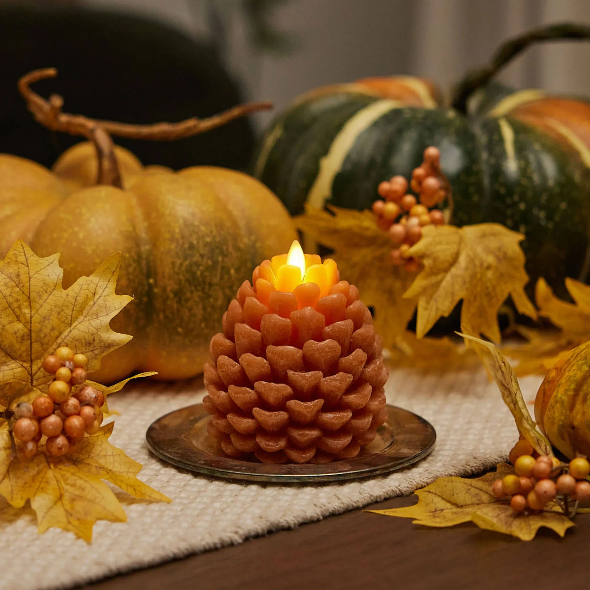 Adobe Flameless Candle Pinecone