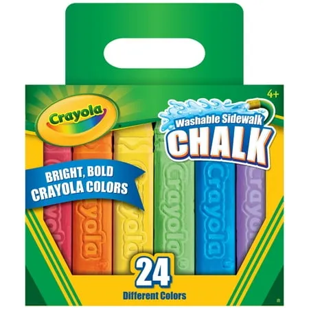 Crayola Washable Sidewalk Chalk - Assorted Colors, Set of 24