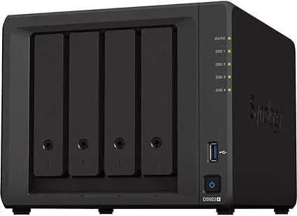 Synology DiskStation DS923+ NAS Server with Ryzen 2.6GHz CPU, 32gb Memory, 32TB HDD Storage, 1TB M.2 NVMe Ssd, 2 x 1GbE LAN Ports, DSM Operating