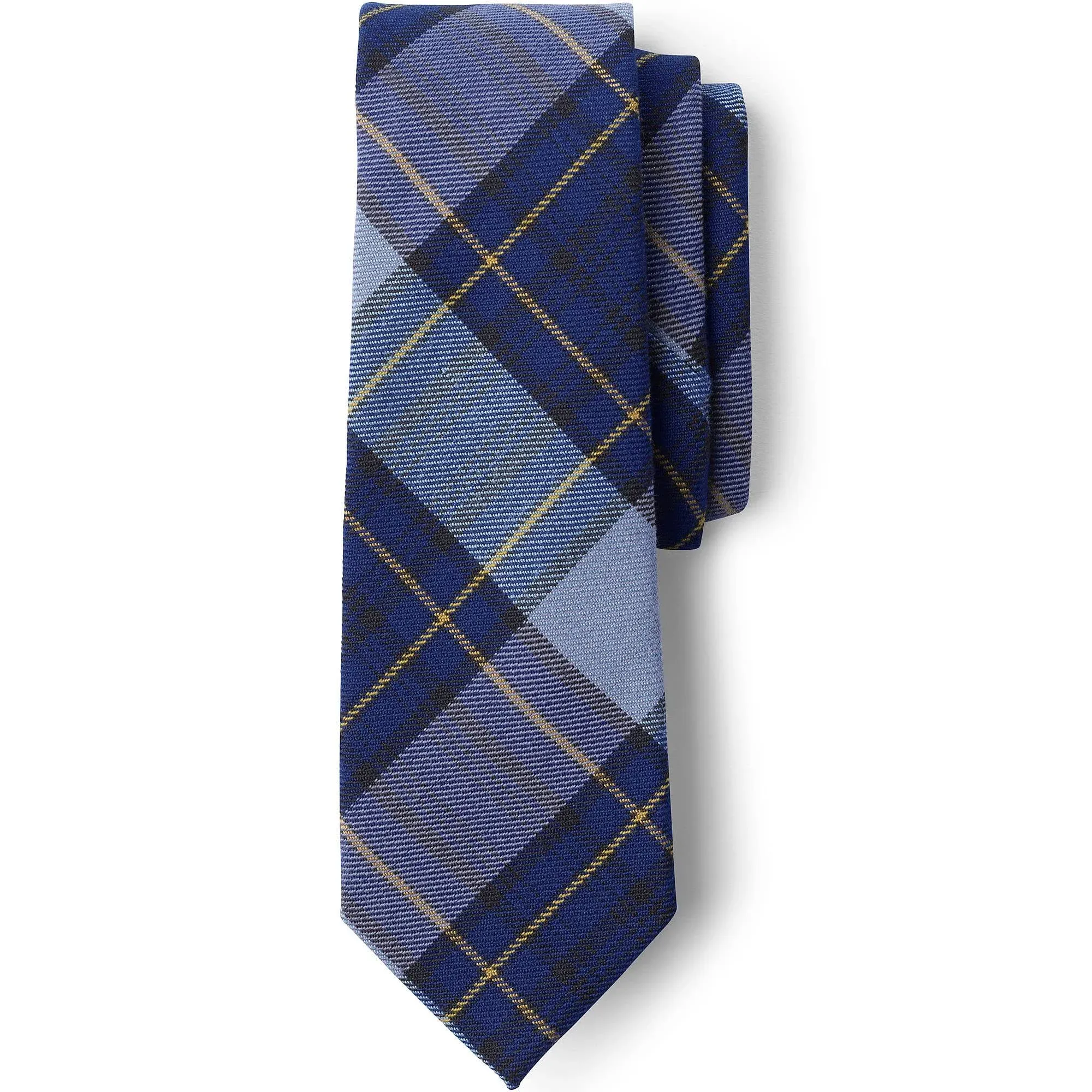 Lands' End School Uniform Kids Plaid to Be Tied Tie - Clear Blue Plaid