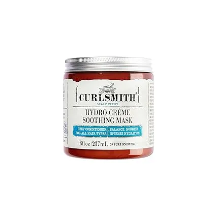 CURLSMITH - Hydro Crème Soothing Mask - Vegan Soothing Deep Conditioner for any Hair Type, Encourages Growth (8 oz)