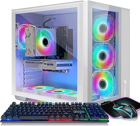 STGAubron Gaming Desktop PC,Intel Core i7-10700KF up to 5.1G,GeForce RTX 3060 Ti 8G GDDR6,32G DDR4,2T SSD,WiFi,BT 5.0,RGB Fan x 7,RGB Keyboard&Mouse&Mouse Pad,W11H64