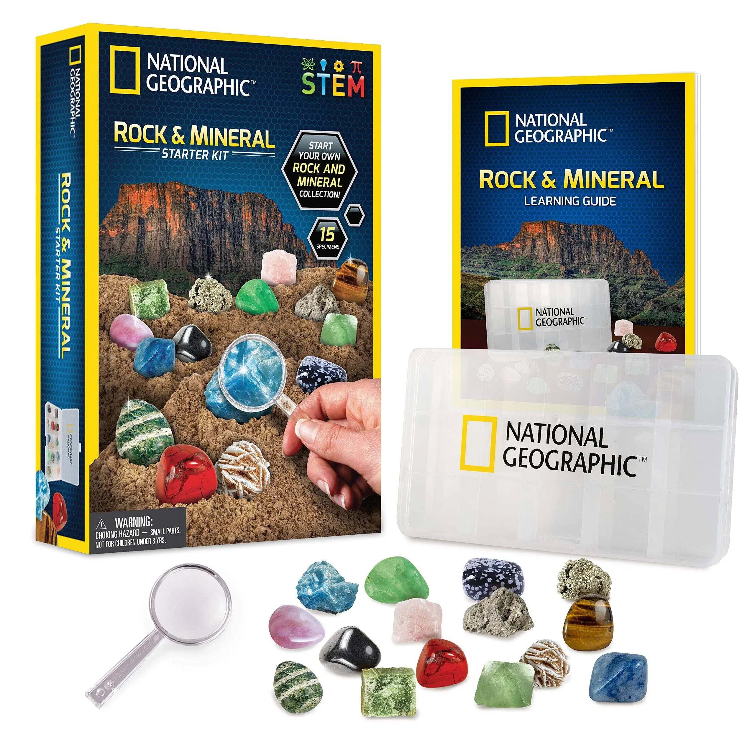 National Geographic Rocks and Minerals Education Set - 15-Piece Rock Collection ...