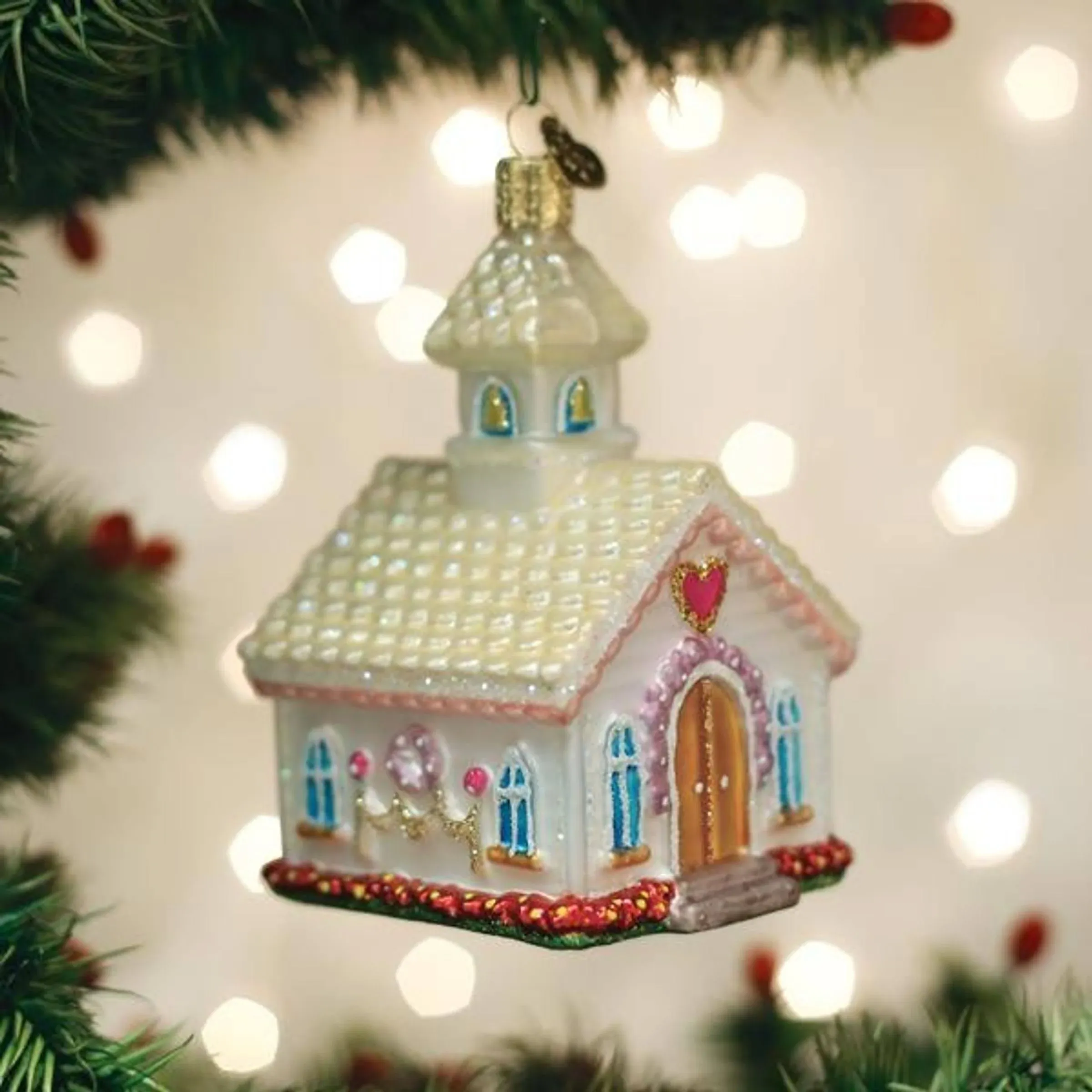 Old World Christmas Wedding Chapel Ornament