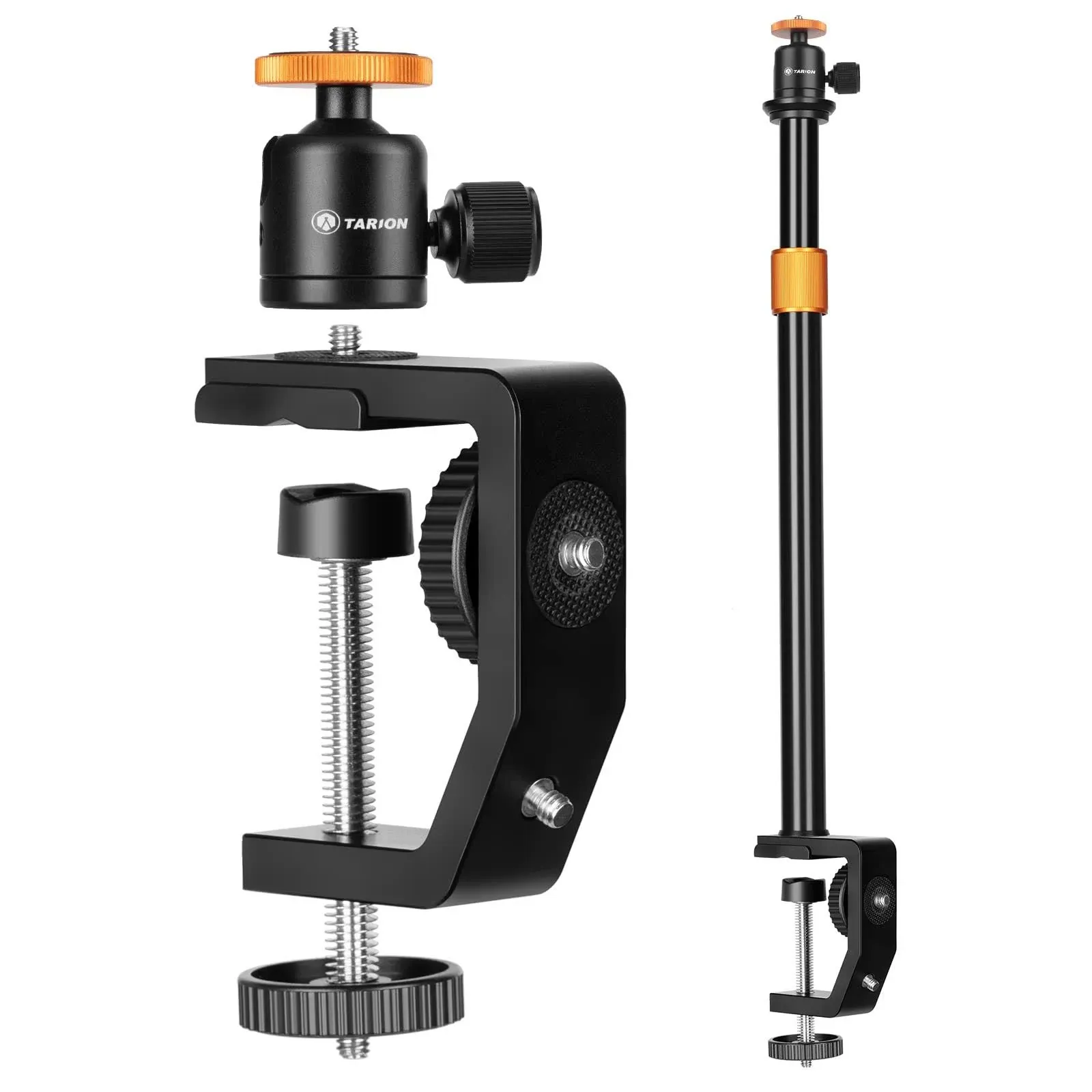 TARION C Clamp Stand Camera Desk Mount with Standard 1/4 Screw, Ball Head and 33 ...